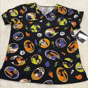 Disney Villains Scrubs Top New Large
